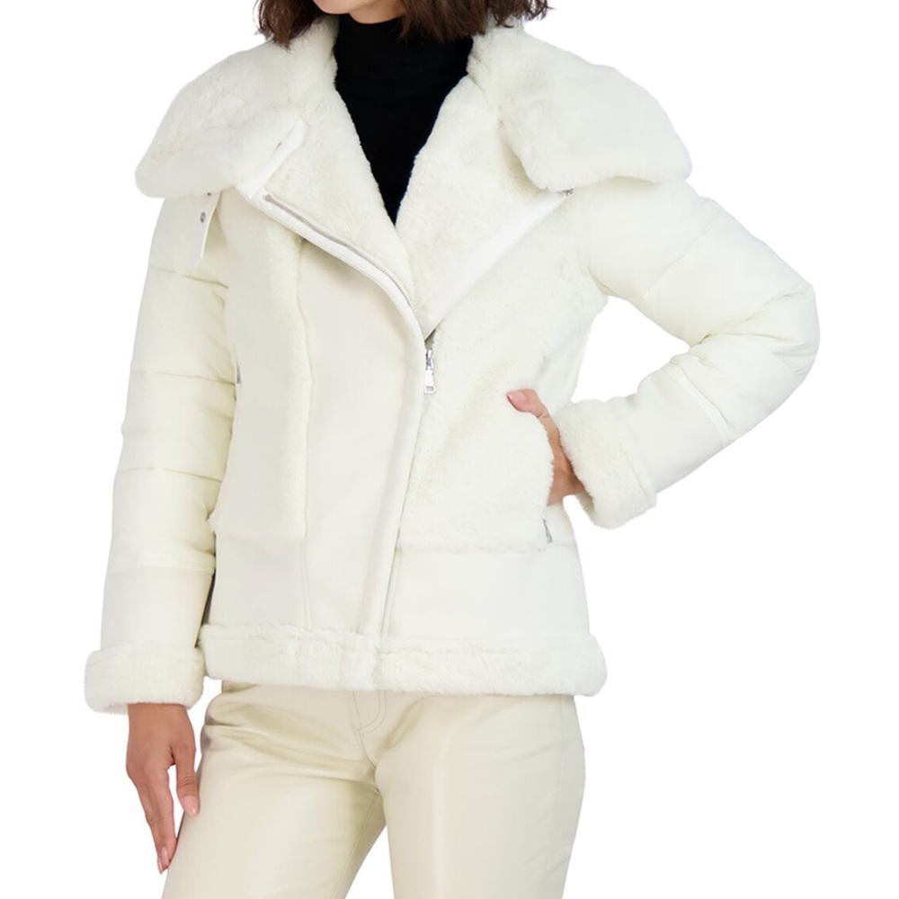Tamari Saylor Faux Shearling Moto Puffer Coat
